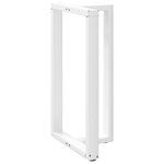 vidaXL Pieds de table de bar en T  2 pièces  blanc  60 x 35 x (100-101) cm  acier