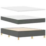 vidaXL Lit à ressorts avec coussin Gris foncé 200 x 160 cm tissu