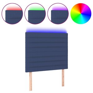 vidaXL Tête de lit à LED Bleu 100x5x118/128 cm Tissu