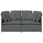 vidaXL Canapé modulaire avec coussins en tissu gris foncé