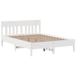 vidaXL Cadre de lit sans matelas blanc 140x190 cm bois de pin massif