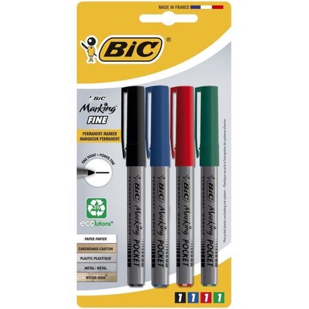 BIC Marqueur permanent BIC marking pocket 1445 assortis x4