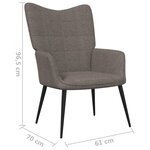 vidaXL Chaise de relaxation avec tabouret Taupe Tissu