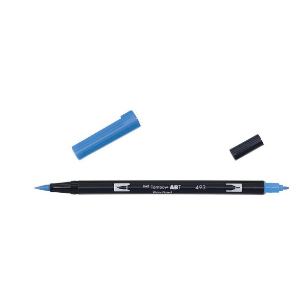 Feutre à dessin Double Pointe ABT Dual Brush Pen 493 bleu réflexe TOMBOW
