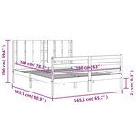 vidaXL Cadre de lit sans matelas blanc 160x200 cm bois massif