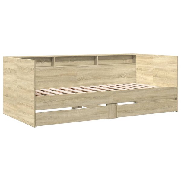 vidaXL Lit de jour et tiroirs chêne sonoma 75x190cm bois d'ingénierie