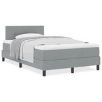 vidaXL Lit boxspring avec matelas Gris clair 120 x 200 cm tissu