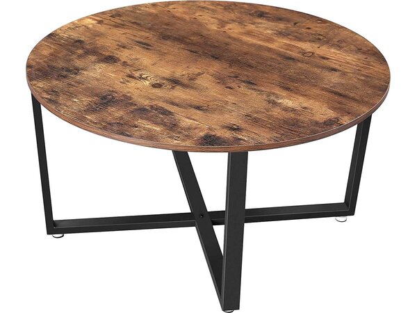 Table Basse "Alinru" - 88 x 47 cm - Marron rustique/noir