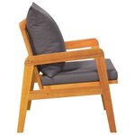 vidaXL Chaise de jardin avec coussin 2 Pièces Marron Bois d'acacia massif