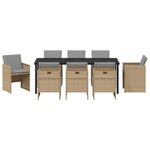 vidaXL Ensemble de salle à manger pour jardin 9 Pièces Beige Poly rotin