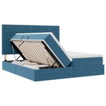 vidaXL Lit de rangement LED avec matelas Bleu foncé 200 x 200 cm