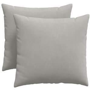 vidaXL Coussins de canapé 2 pc tissu Gris clair 50 x 50 cm