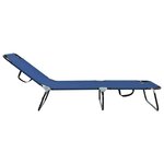 vidaXL Chaise longue pliante 1-personne Bleu 56 x 189 x 87 cm tissu