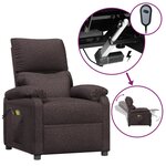 vidaXL Fauteuil électrique de massage Marron foncé Tissu