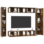 vidaXL Ensemble de meubles TV 10 Pièces Chêne fumé Bois d'ingénierie