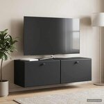 vidaXL Meuble TV mural 98 x 31 x 30 cm Noir Bois d'ingénierie