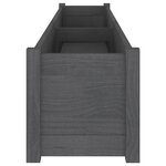 vidaXL Jardinières 2 Pièces Gris 200x31x31 cm Bois de pin massif