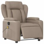 vidaXL Fauteuil de massage inclinable électrique cappuccino similicuir
