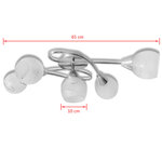 Vidaxl plafonnier avec abat-jours en verre pour 5 ampoules e14