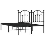 vidaXL Cadre de lit métal sans matelas avec tête de lit noir 120x200cm