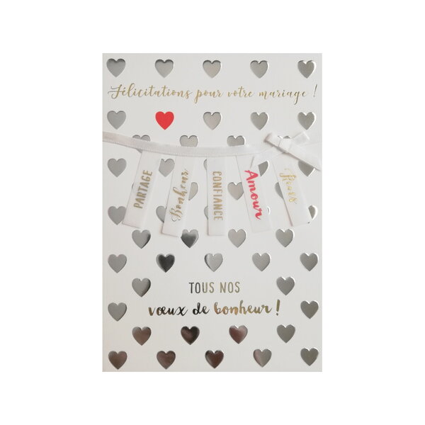 Carte de voeux - mariage - félicitations tous nos voeux de bonheur !