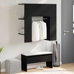 vidaXL Meuble de couloir avec étagère Chêne noir 97 5 x 37 x 99 cm