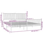 vidaXL Cadre de lit métal sans matelas et pied de lit blanc 180x200 cm