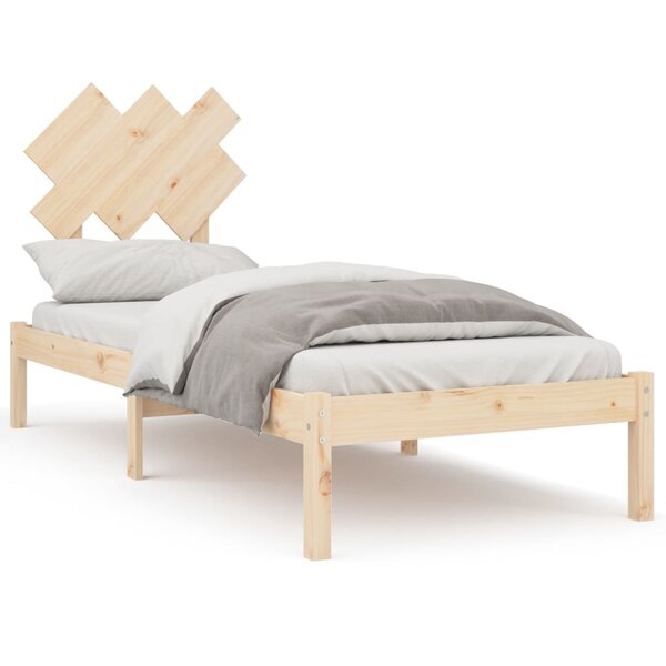 vidaXL Cadre de lit 75x190 cm Petit simple Bois massif
