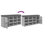 vidaXL Banc à chaussures gris béton 102x32x50 cm bois d'ingénierie