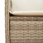 vidaXL Salon de jardin avec coussins 4 Pièces beige résine tressée