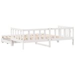 vidaXL Lit de jour avec gigogne et tiroirs sans matelas blanc 90x200cm