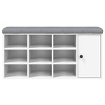 vidaXL Banc à chaussures blanc 102x32x50 cm bois d'ingénierie