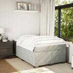 vidaXL Sommier à lattes de lit et matelas Gris clair 120x200cm Velours