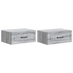 vidaXL Cabinet de chevet mural 2 Pièces Sonoma gris 49 x 34 5 x 20 cm