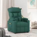 vidaXL Fauteuil de massage Vert foncé Tissu