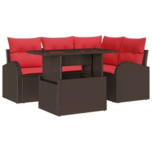 vidaXL Ensemble de canapé de jardin 5 pc 4-Nombre de places Marron