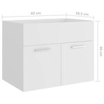 vidaXL Armoire d'évier Blanc 60x38 5x46 cm Aggloméré