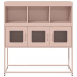 vidaXL Buffet rose 100 5x39x107 cm acier laminé à froid
