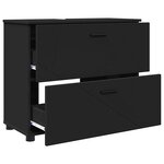 vidaXL Ensemble de mobilier de salle de bain avec tiroir 3 Pièces Noir