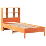 vidaXL Lit bibliothèque sans matelas cire marron 100x200 cm pin massif