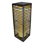 Lampe solaire décorative stripy marron polyrotin h44cm