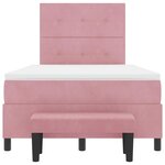 vidaXL Lit à ressorts avec matelas Rose 120 x 200 cm Velours