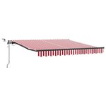 vidaXL Tissu de auvent Rouge et Blanc 350 x 250 cm Polyester