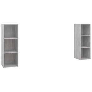 vidaXL Meubles TV 2 Pièces Gris béton 107x35x37 cm Aggloméré