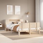 vidaXL Lit bibliothèque sans matelas 160x200 cm bois massif de pin