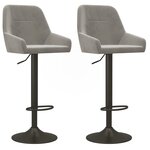 vidaXL Tabourets de bar lot de 2 gris clair velours
