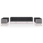 vidaXL Salon de jardin 8 Pièces avec coussins Bois de pin massif