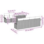 vidaXL Ensemble de canapé de jardin 9 Pièces Gris Poly rotin