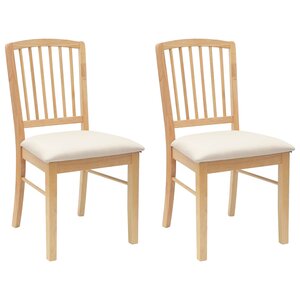 vidaXL Chaises de salle à manger 2 pc Bois de Caoutchouc Massif