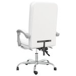 Chaise fauteuil siège pivotante de inclinable de bureau informatique étude similicuir blanc 02_0024229